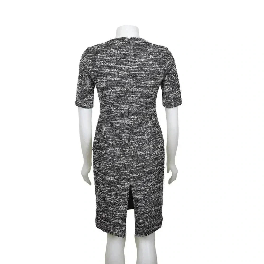 Banana  Republic Boucle Sheath Dress Size 6 Petite Black White - Picture 9 of 13